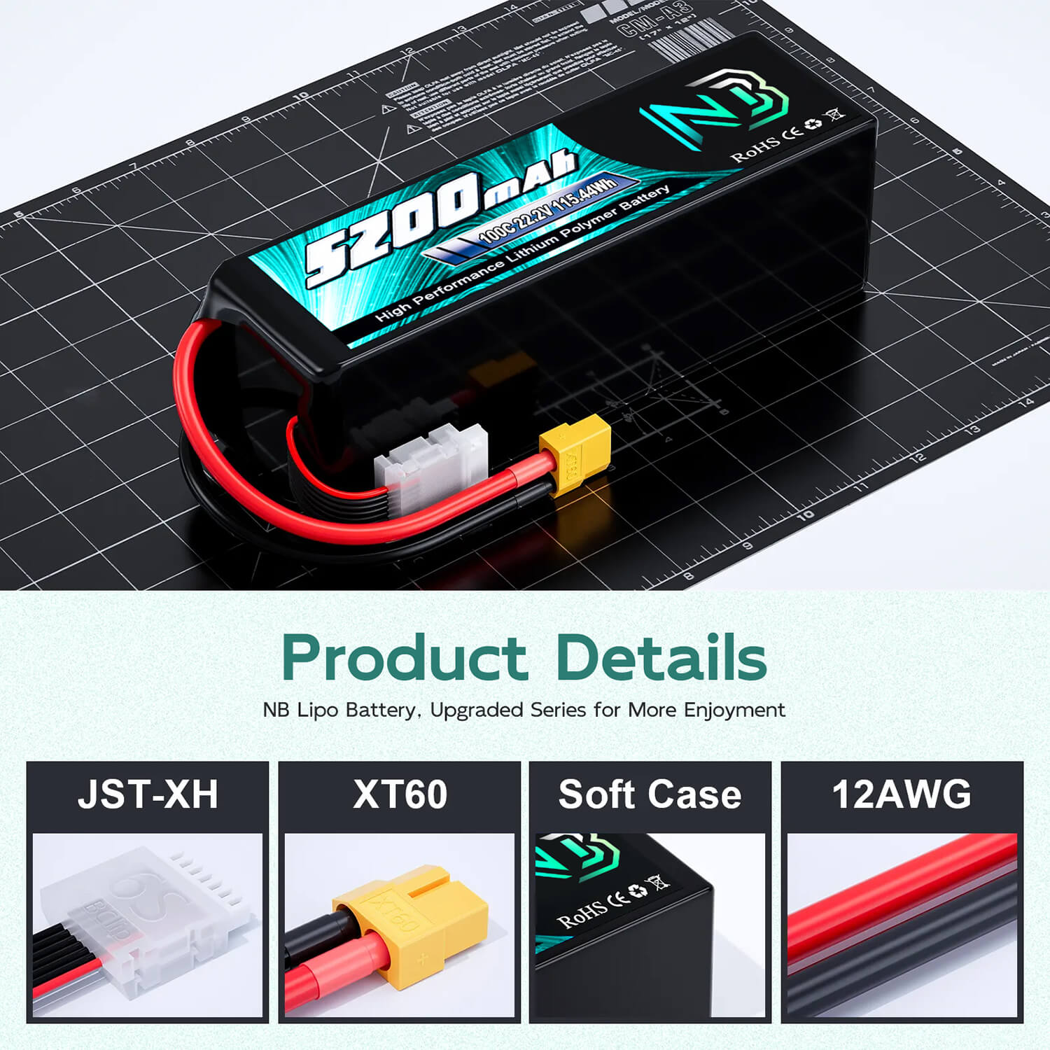 Newbattercell 22.2V Lipo батарея 6s Lipo батарея 5000mah для FPV дрона многоосевой UAV