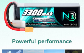 Newbattercell Batería LiPo 4S 14.8V 2200 /2600/ 3300/ 4200/ 4500/ 5200/ 6000 mah Batería Lipo Para FPV