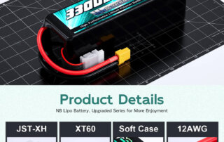 Newbattercell Batería LiPo 4S 14.8V 2200 /2600/ 3300/ 4200/ 4500/ 5200/ 6000 mah Batería Lipo Para FPV