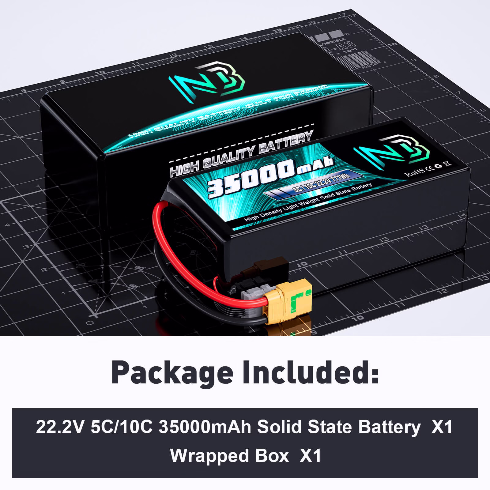Newbattercell 6S 12S Semi Solid State Batería 22.2V 5C/10C 22000mAh con XT90-S para Drone Avión UAV Multicóptero