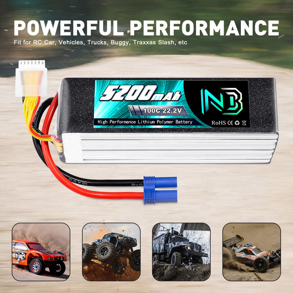 6S RC Lipo Akku 22.2V 100C 5200mAh mit EC5 Stecker für RC Riesenflugzeug Helikopter Quadcopter