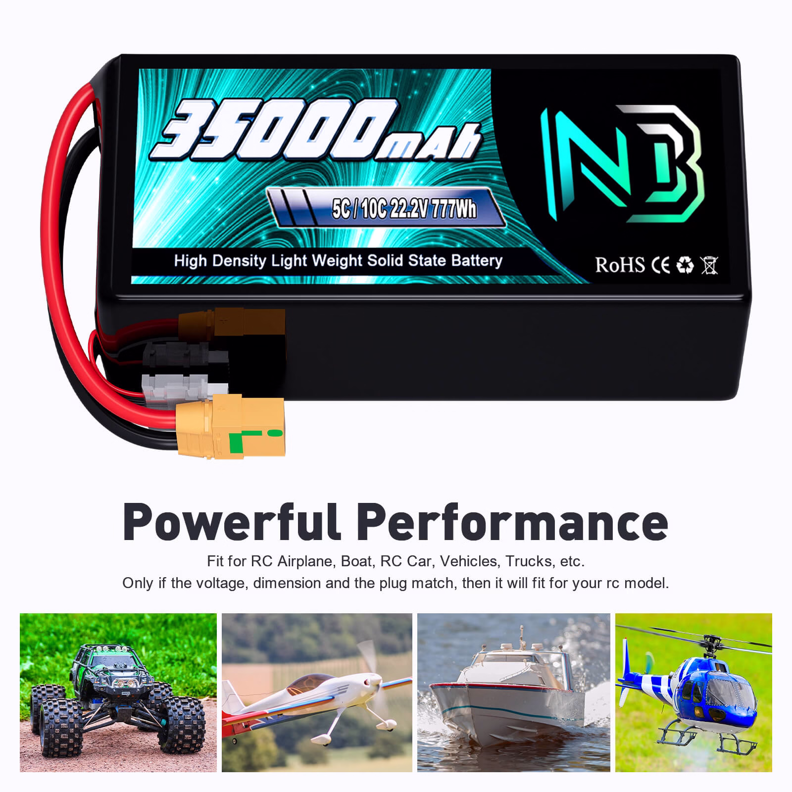 Newbattercell Lipo Battery 6S 35000mah 22 V Solid State Battery for FPV/UAV Drone