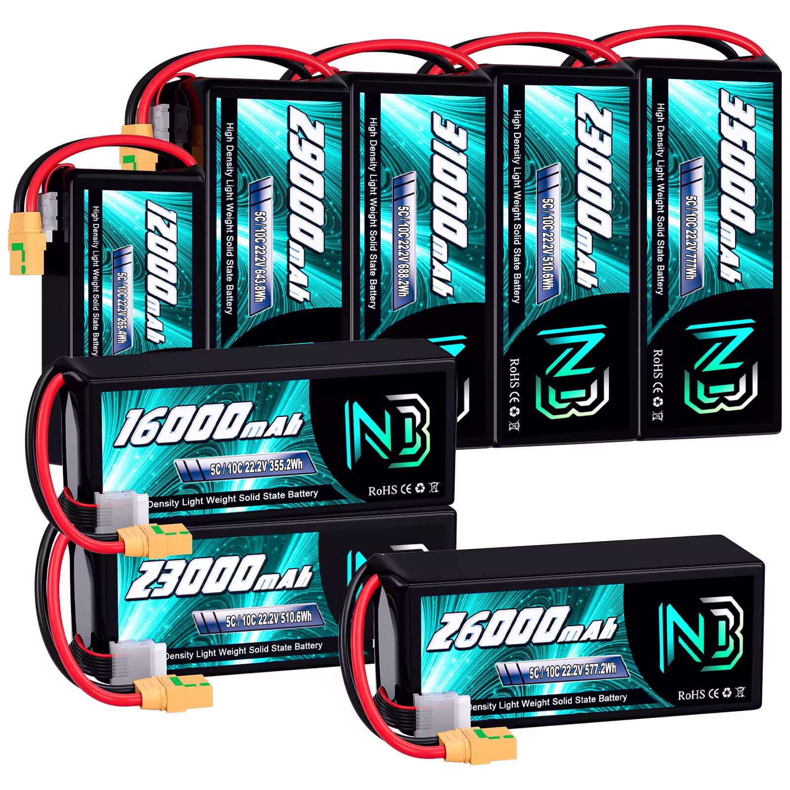 Newbattercell Batterie LiPo 29.6 V 16000mAh 8S