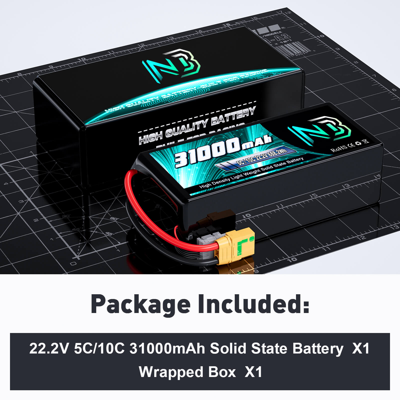 Твердотельный аккумулятор 22V 44.4V 6S 31000mah