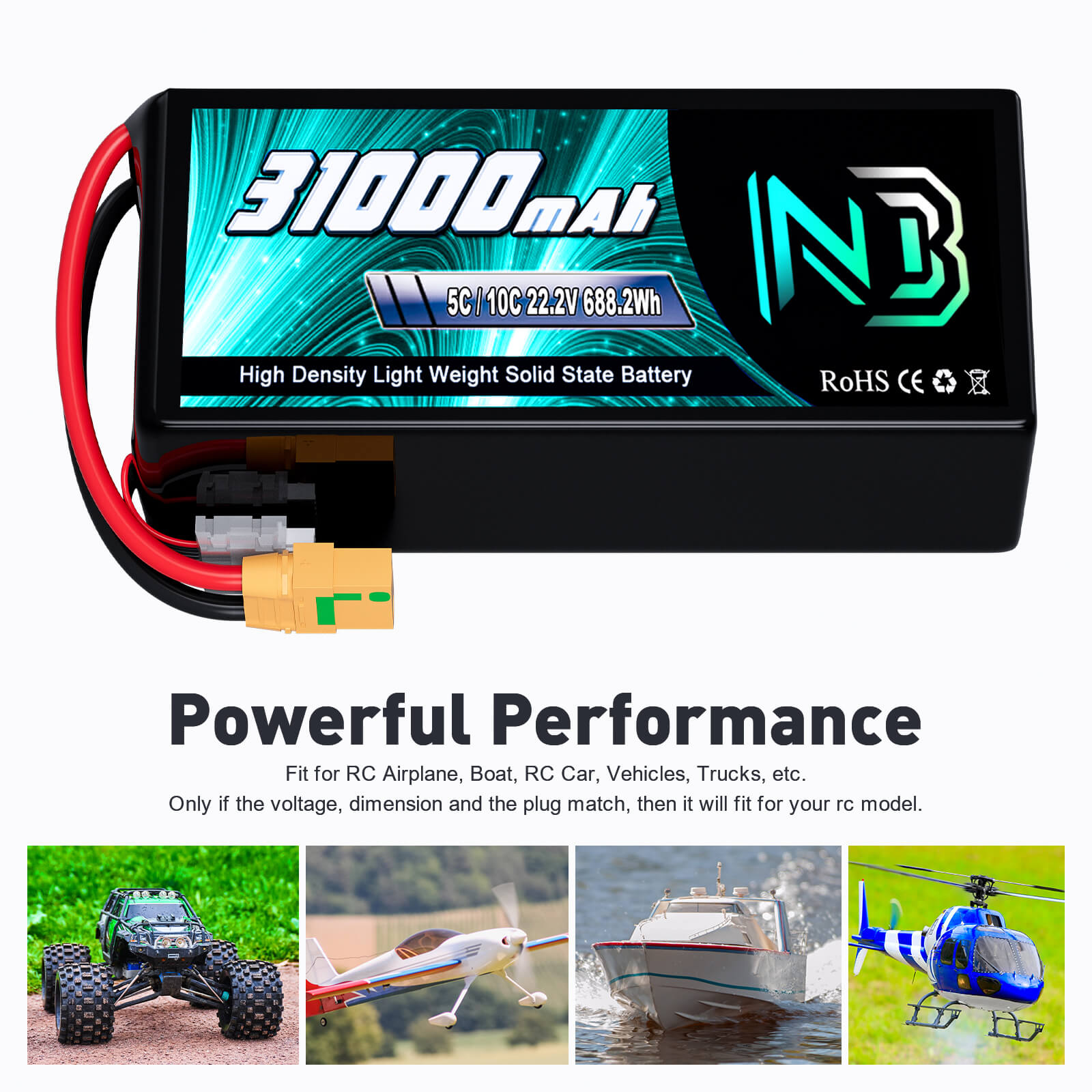Твердотельный аккумулятор 22V 44.4V 6S 31000mah